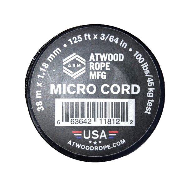Atwood Micro Cord Rope/ Black & Olive Green 2 NEW Spools - Picture 4 of 4